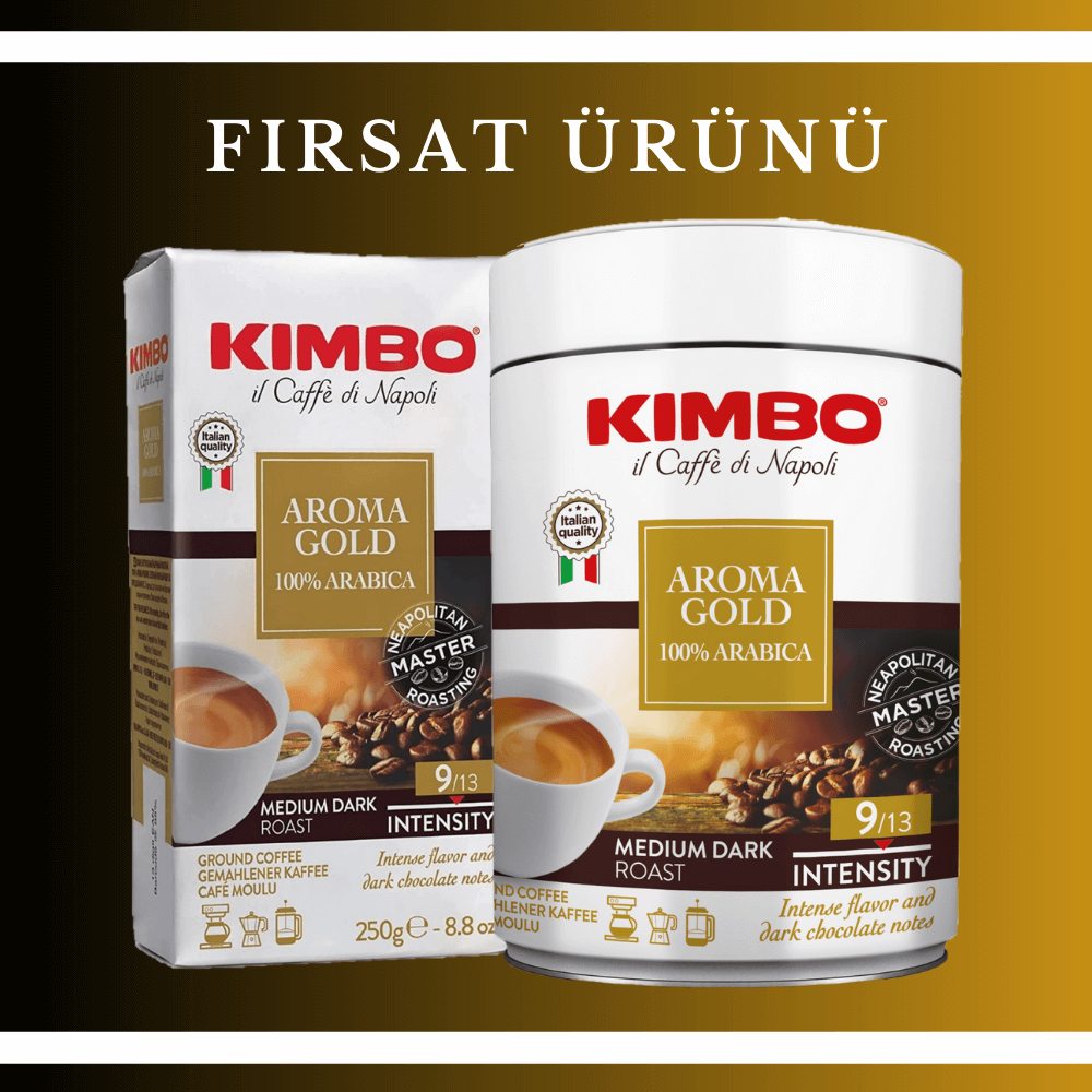 KIMBO Aroma Gold 100 Arabica Filtre Kahve Teneke Kutu 250 Gr