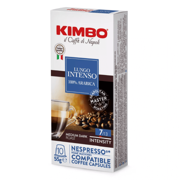 Kimbo Lungo 100 Arabica Nespresso Uyumlu Kapsul Kahve 10 luk kutuda