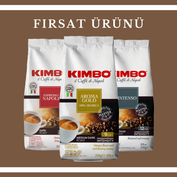 KIMBO Espresso Napoli + Aroma Gold + Intenso Çekirdek Kahve (250 gr) (3'lü Set)