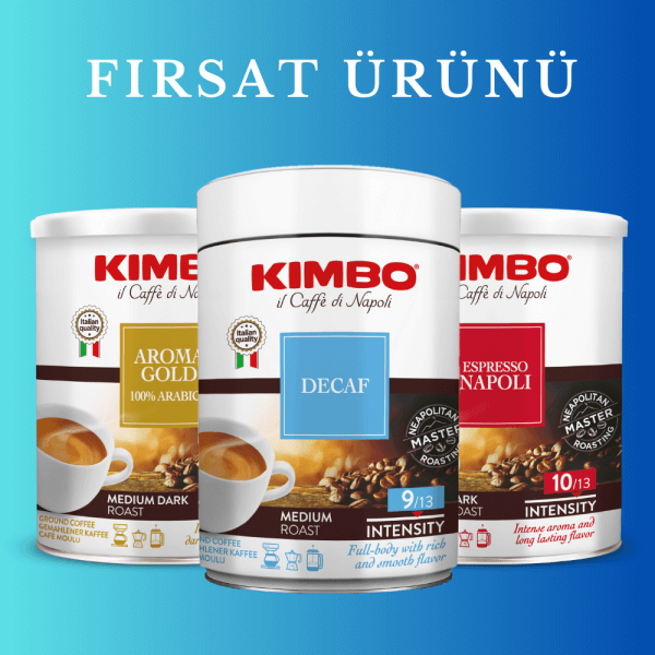 KIMBO Aroma Gold + Decaffeinato + Espresso Napoli Filter Coffee Tin Box (250 gr) (3-Pack)