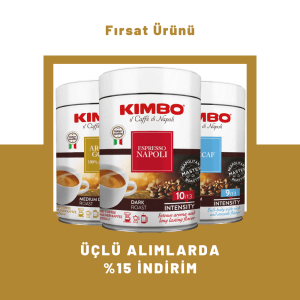 KIMBO Espresso Napoli + Aroma Gold + Decaffeinato Filtre Kahve Teneke Kutu (250 gr) (3’lü Paket)