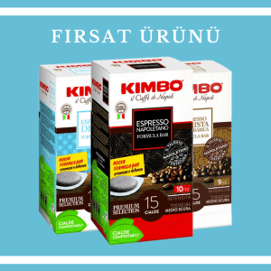 KIMBO Cialda Espresso Napoletano + Barista + Decaf Yassı Pod Uyumlu Kapsül Kahve (15'li Kutuda) (3'lü Set)