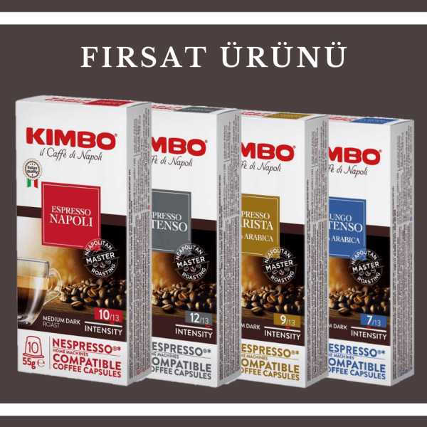 KIMBO Napoli + Intenso + Barista + Lungo Nespresso Uyumlu Kapsül Kahve (10'lu Kutuda)