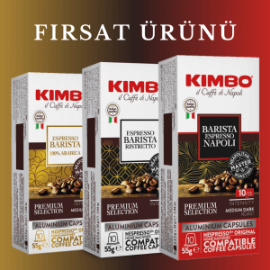 KIMBO Barista + Ristretto + Napoli Nespresso Uyumlu Kapsül Kahve (Alüminyum) (10’lu Kutuda) (3'lü Set)