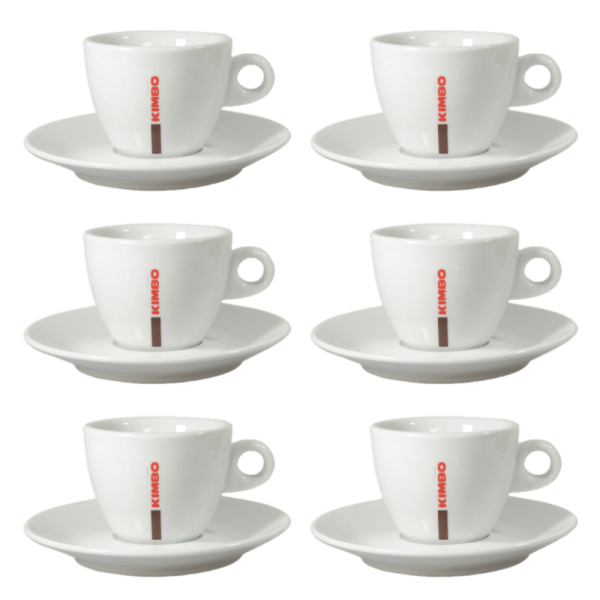 KIMBO Cappuccino Fincan Seti 180 cc Fincan + Tabak (6’lı Set)