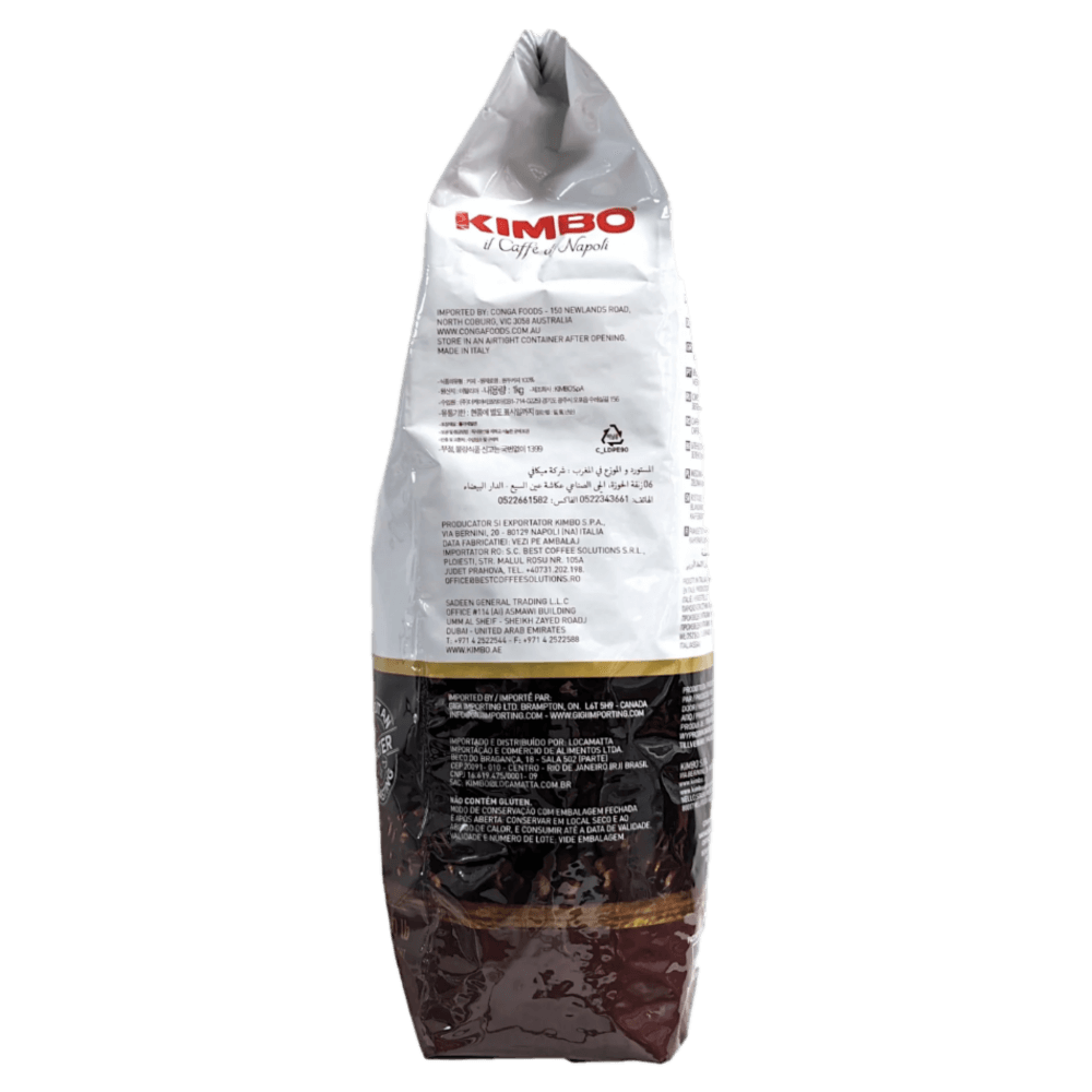 KIMBO Espresso Bar Extra Cream Çekirdek Kahve (1000 gr) Yan